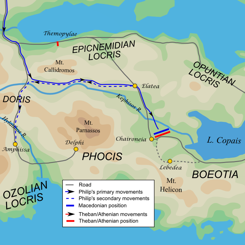 Χάρτης της αρχαίας περιοχής της Στερεάς Ελλάδας 