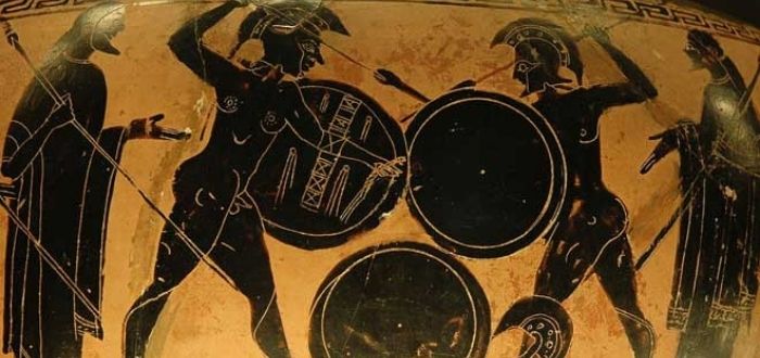 Απεικόνιση του ιερού λόχου σε αμφορέα 