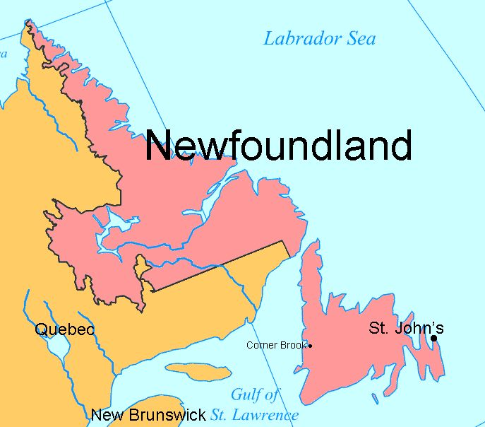 Χάρτης του Newfoundland